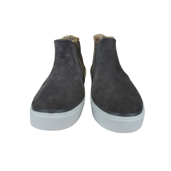 TOMS Bryce Grey Suede Slip On Faux Fur Lined Sneaker Women's Size 9 Low Top - Picture 3 of 9
